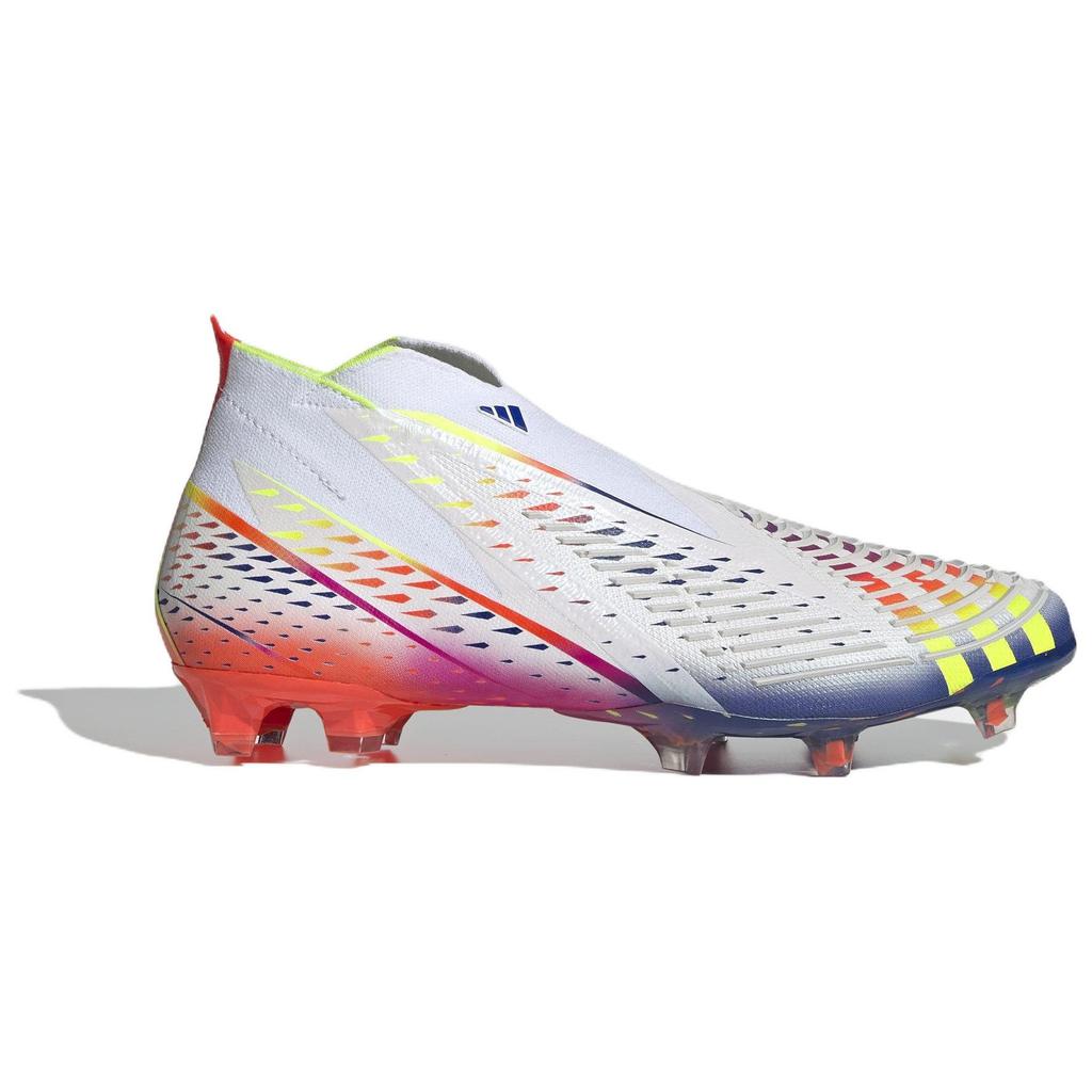 Adidas Predator Edge+ Low FG Al Rihla Pack - Weiß Herren Sneaker Wolkenweiß Solar-Gelb Power-Blau GW1040