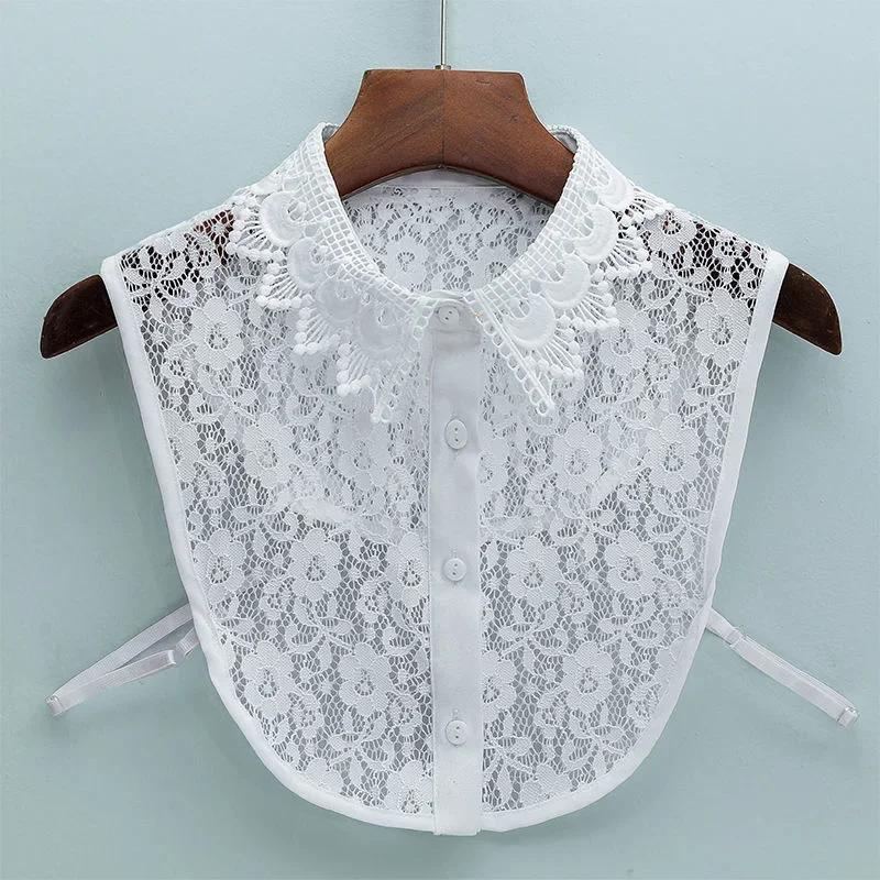 Fake Collar New Women Spring Autumn Versatile Sweaters Fashion Trend Lace Chiffon Popular Western Decorative