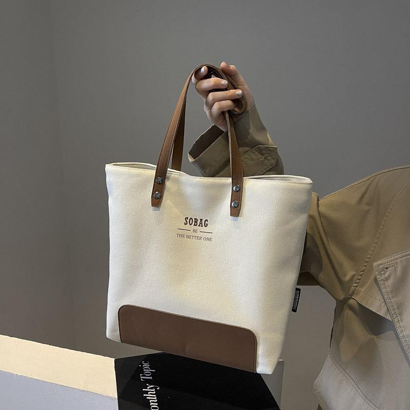 

Оригинальный дизайн простой высококлассный холщовый тоут для поездок на работу литературный и повседневный универсальный студенческий портативный наплечный мешок белый