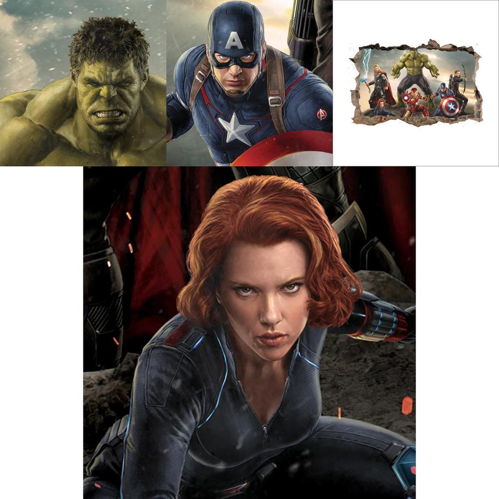 Superior Quality Avengers 3d Wall Sticker Multicolor Mural Art Poster For Kids Rooms