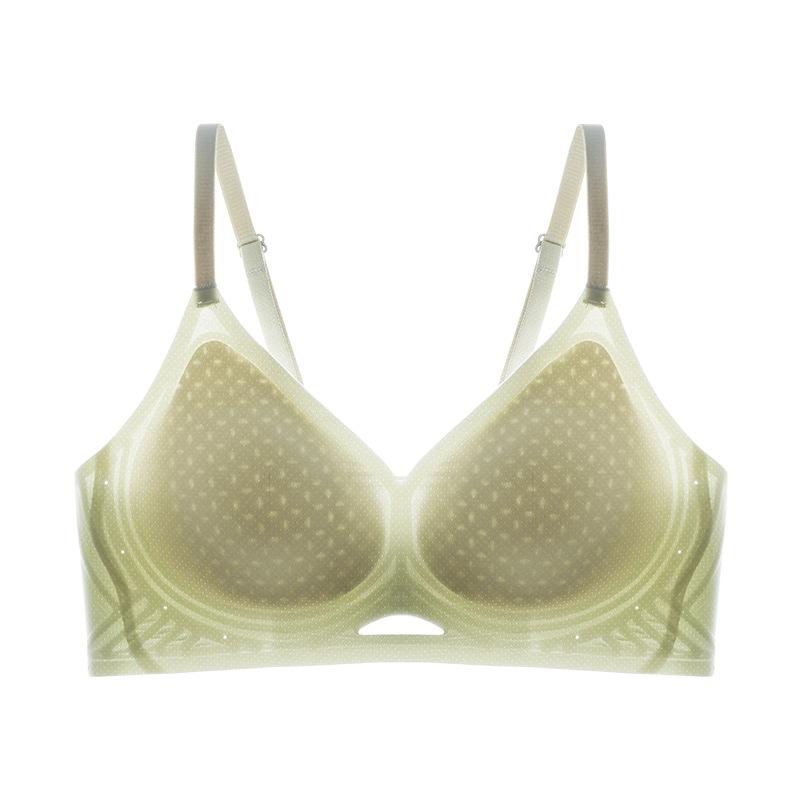 

Gathering Underwear Women s Seamless Bra with Anti-sagging Soft Support and No Underwire Breathable Bra Push Up Bra M зелений