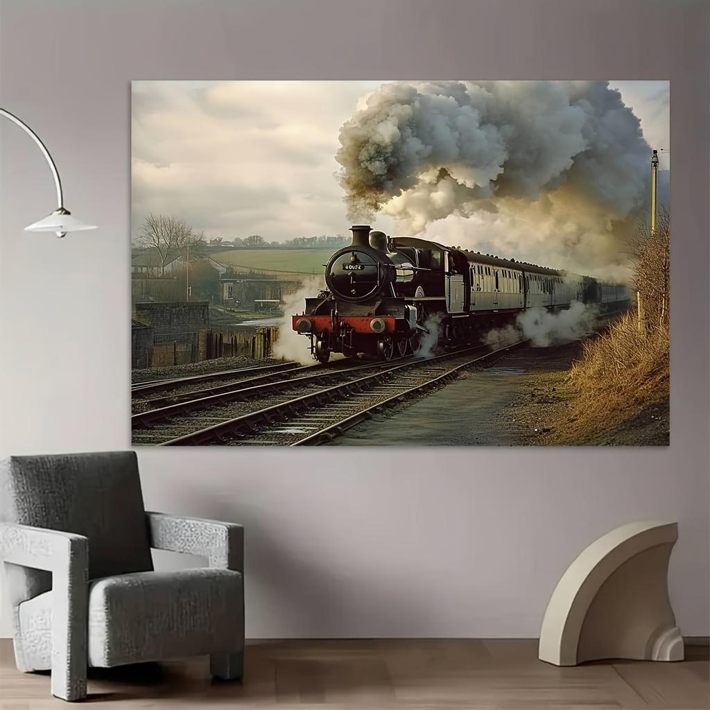 2D plane, 1 piece of retro-themed background fabric for train tracks, suitable for party photo backgrounds and birthday parties