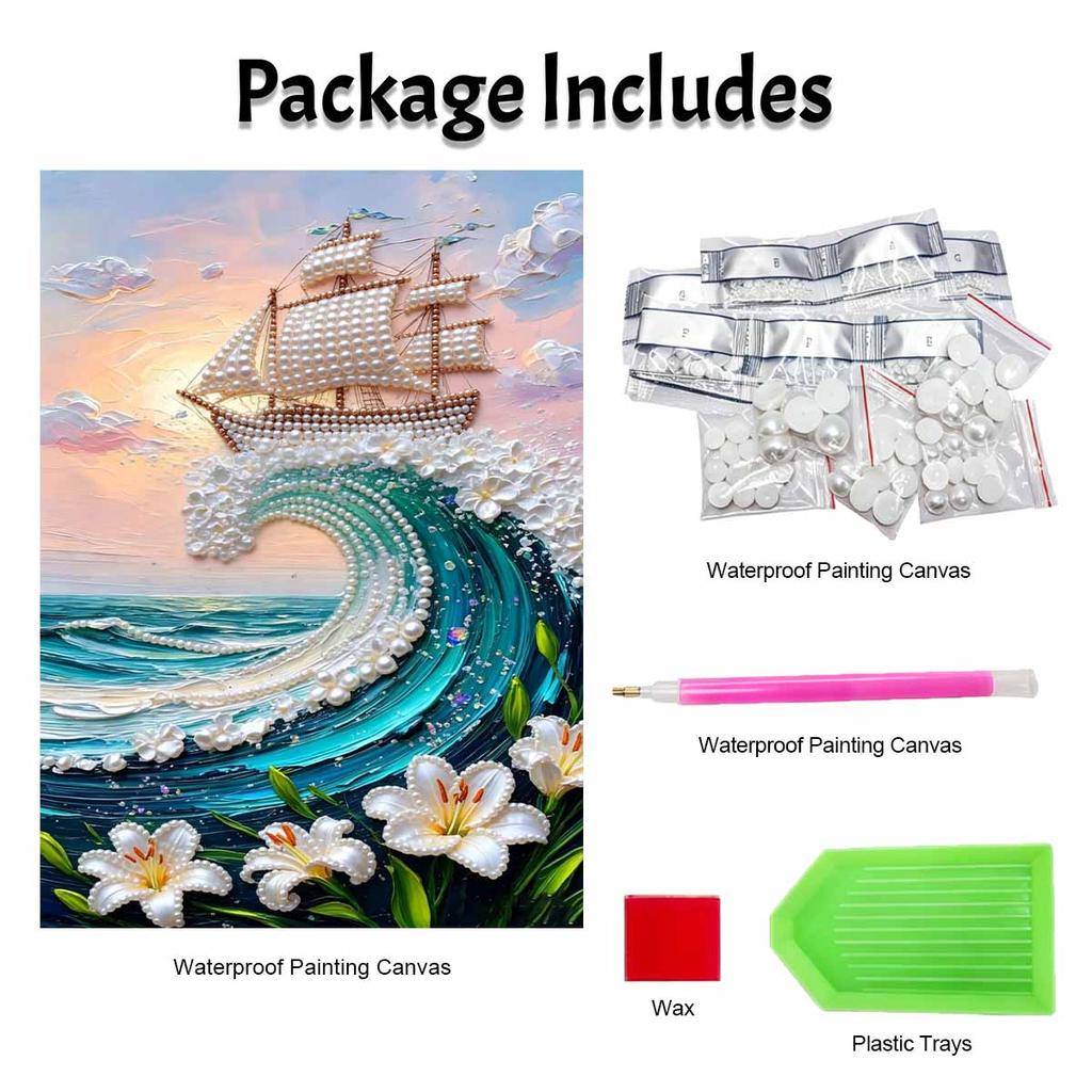 Pintura de perlas de velero DIY hecho a mano pintura de arte de perlas pegatinas decoración del hogar regalos
