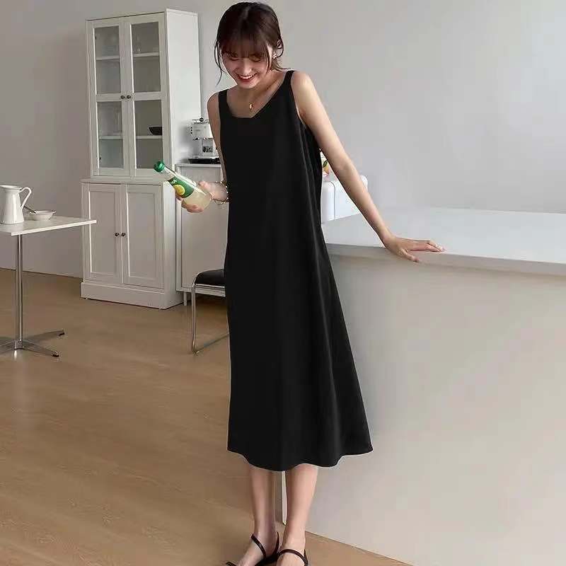 Dámské šaty Velká velikost Uvnitř černého spodního lemu Dlouhá sukně Šaty s úzkým úsekem