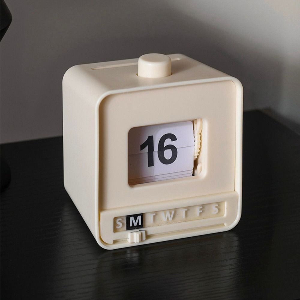 Mini Size Perpetual Calendar Push Flip Mechanism Page Turning Calendar Office Desk