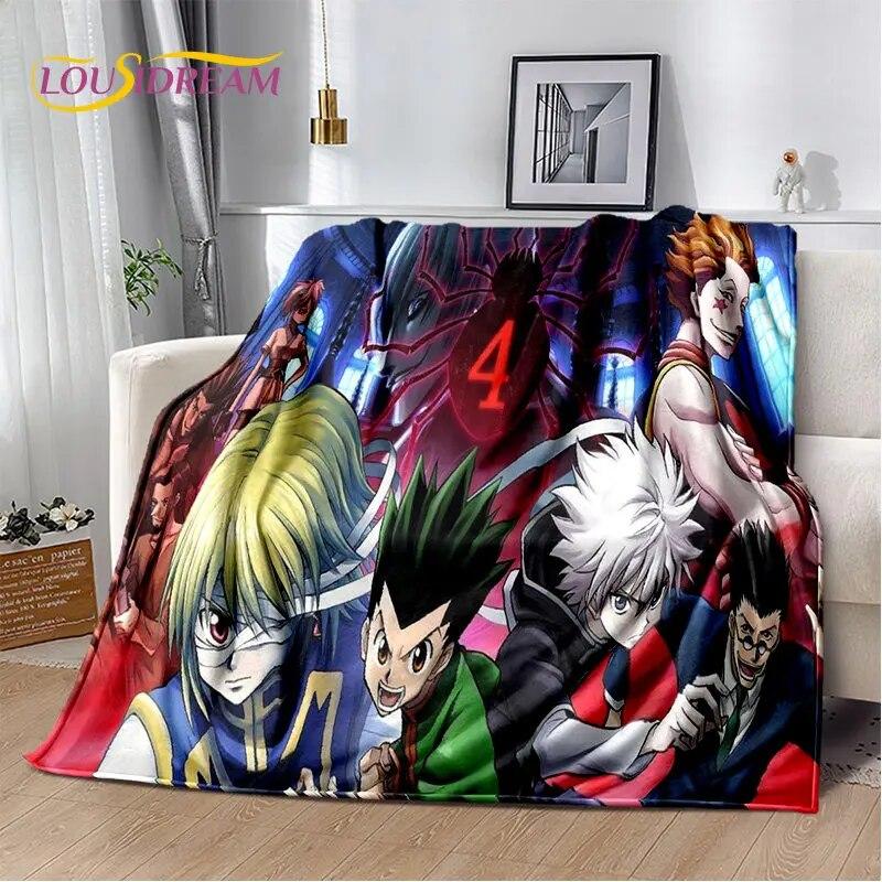Anime Hunter×Hunter VxH kreslená měkká plyšová deka, flanelová deka přehoz do obývacího pokoje Ložnice Pohovka Pohovka Piknikový kryt