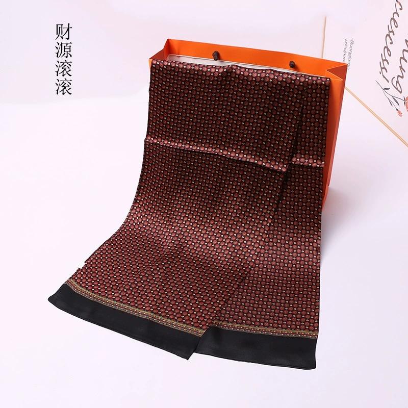 Luksusmerke Herre Ren Silkeskjerf Forretningsmenn Lange Skjerf Alt-Match 100% Silke Myke Varme Vinterskjerf for Menn