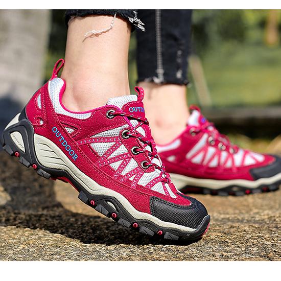 Large Outdoor Hiking Shoes for Couples, Spring and Summer Sports Shoes, Men's and Women's Mesh Fabric Anti Slip Travel Off-road Shoes