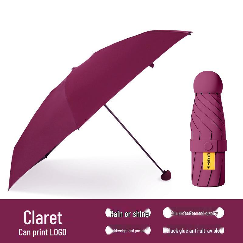 Custom Compact Dual-Use Anti-UV Umbrella, Mini Parasol for Sun and Rain