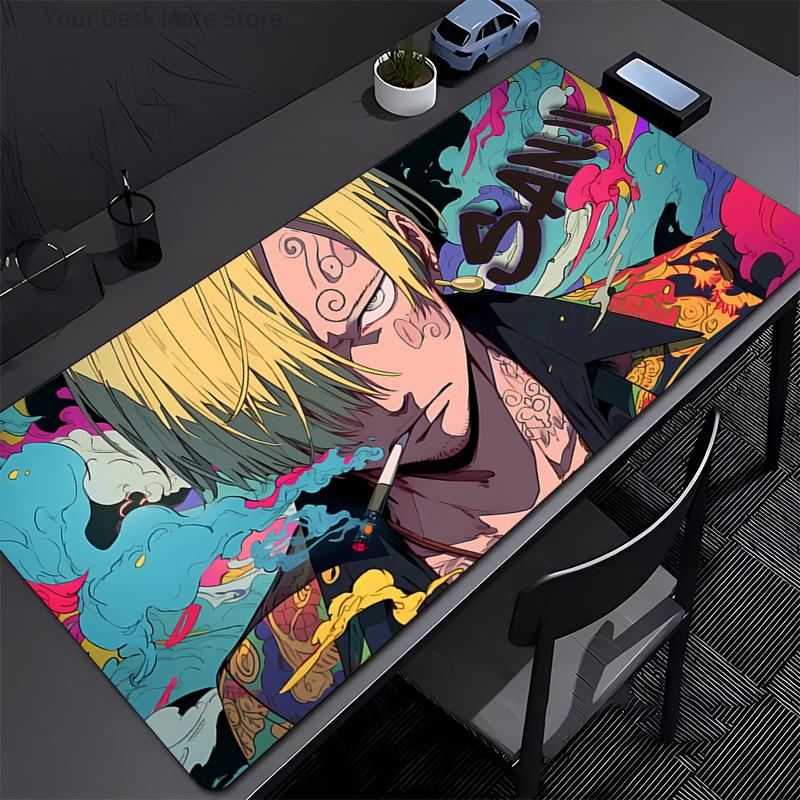 ONE PIECE Sanji Large Mousepad Computer Game Mouse Pad Gaming Accessories NonSlip Printing Deskmat Keyboard Pad PC game Mousepad