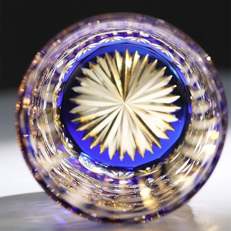 Jinzhi Jade Dance Japanisches Edo-Schliff-Kristallglas, handgeschnitzt, Whiskyglas, Weinglas, manuell geschliffener Nischenbecher