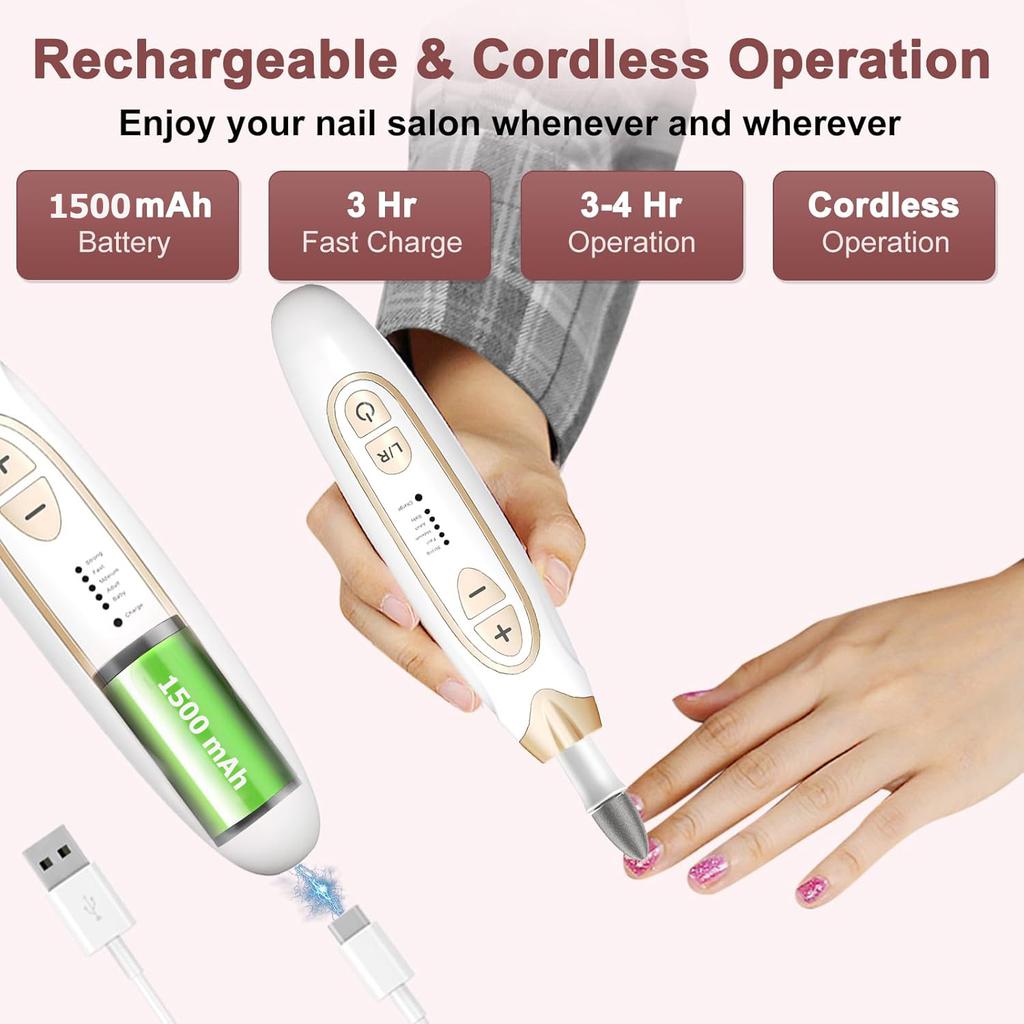 Electric Nail Polisher Drill Bits Professional Nails Grinding Polishing Dead Skin Removal Art Sanding File Pen Manicure Machine