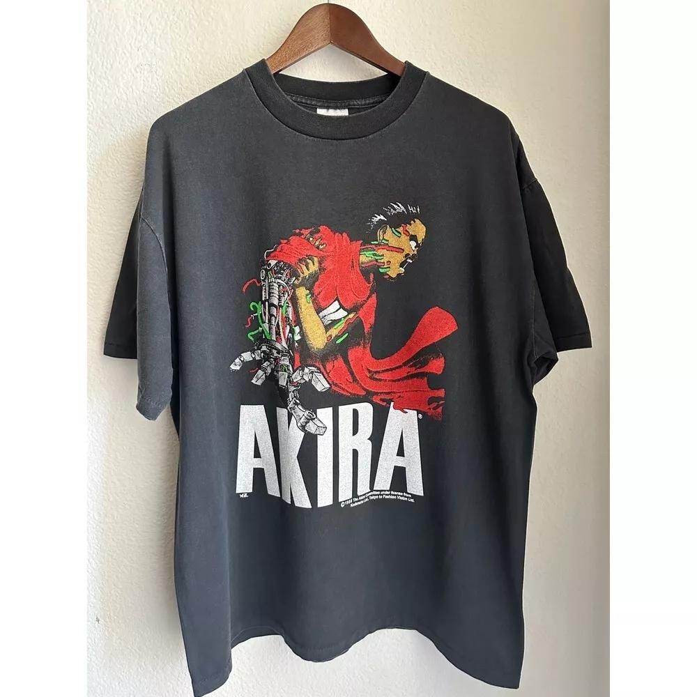 Akira Anime Rare 90's Moive Black Retro Unisex T-shirt Reprint   Casual and Comfortable Summer Cotton