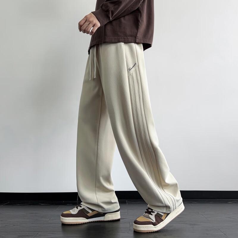 Men's Loose Fit Wide-Leg Knit Sweatpants