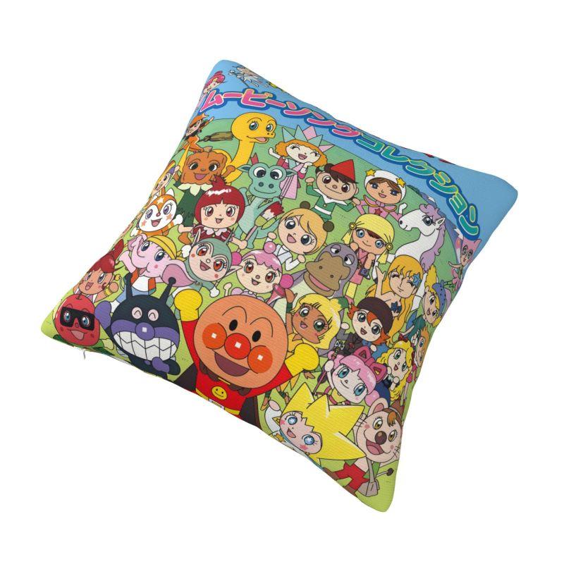 Benutzerdefinierte Anpanman Anime Kissenbezüge Manga Cartoon Kissenbezug Quadratischer Kissenbezug