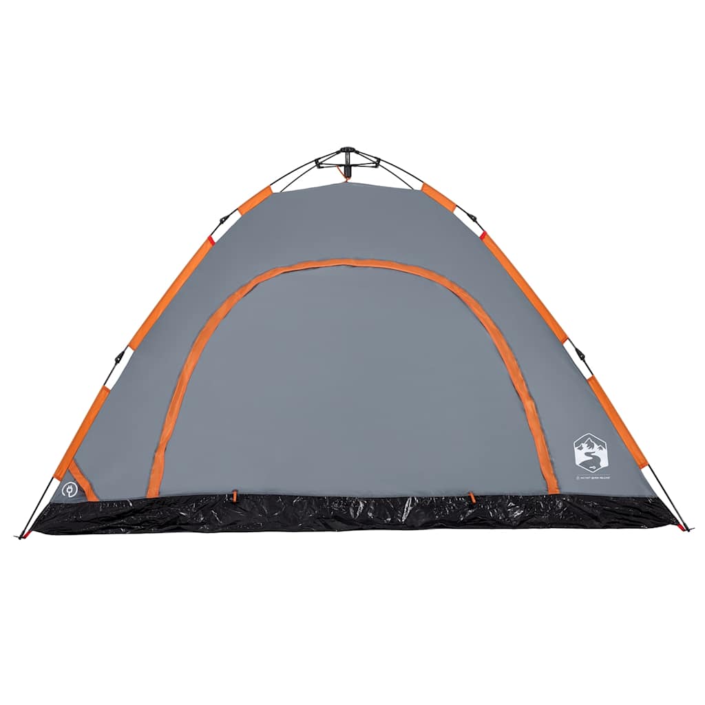 5 Person Camping Tent in Grey and Orange with Quick Release System