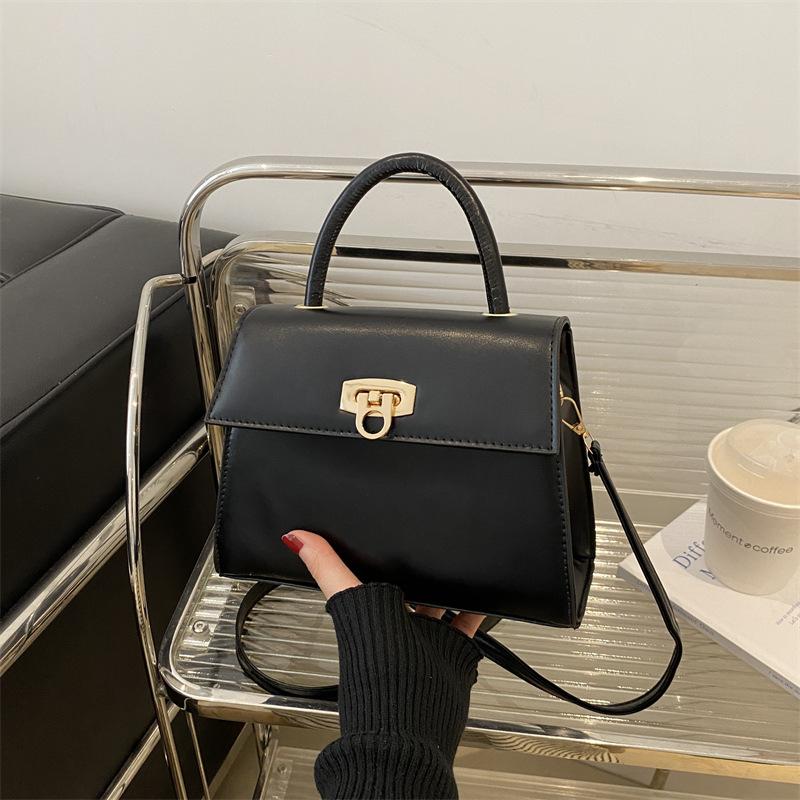 Textured small square bag chain, foreign style women's bag, women's fashion solid color shoulder messenger bag