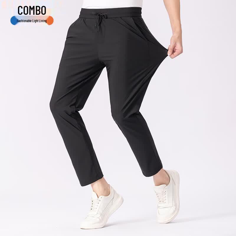 Kangbo Men s Ice Feel Casual Straight-Leg Pants 4XL (190-200 lbs)