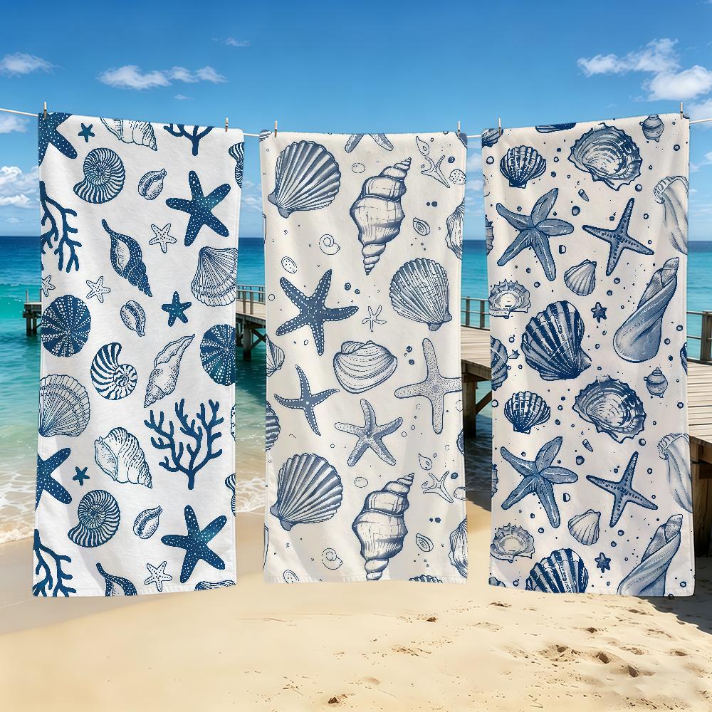 Fashion Towel For Outdoor Camping Beach Towel Super Ocean Absorbent Quick-Drying Summer Shells Towel