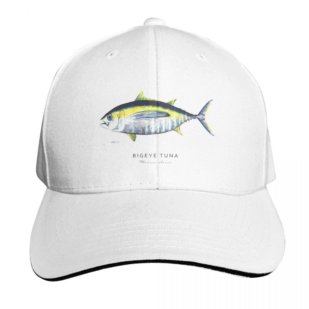 Bigeye Tuna Watercolor Illustration Fish Sushi Sashimi Baseball Cap Unisex Women Casual Summer Sport Sun Cap