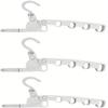 1Pc Five Holes Clothes Hanger Folding Thickened Household Mobile Telescopic Hanger Multifunctional Travel Clothes Drying Rack