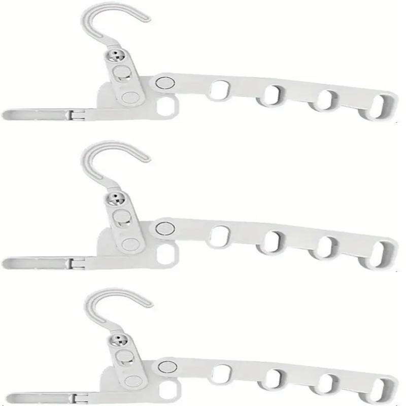 1Pc Five Holes Clothes Hanger Folding Thickened Household Mobile Telescopic Hanger Multifunctional Travel Clothes Drying Rack