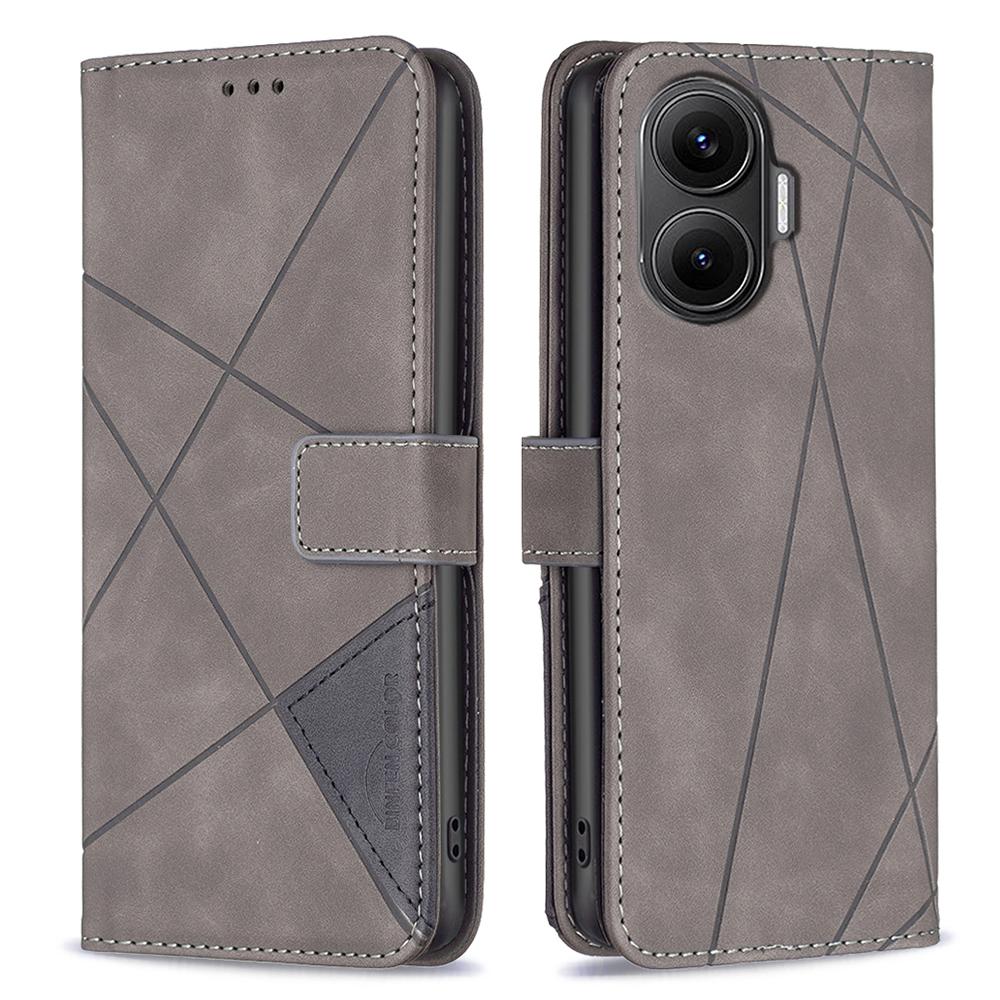 BINFEN COLOR Pro Xiaomi Poco F7 5G/Redmi Turbo 4 Pro 5G Pouzdro na telefon Peněženka Stojánek Geometricky potištěný Kožený kryt