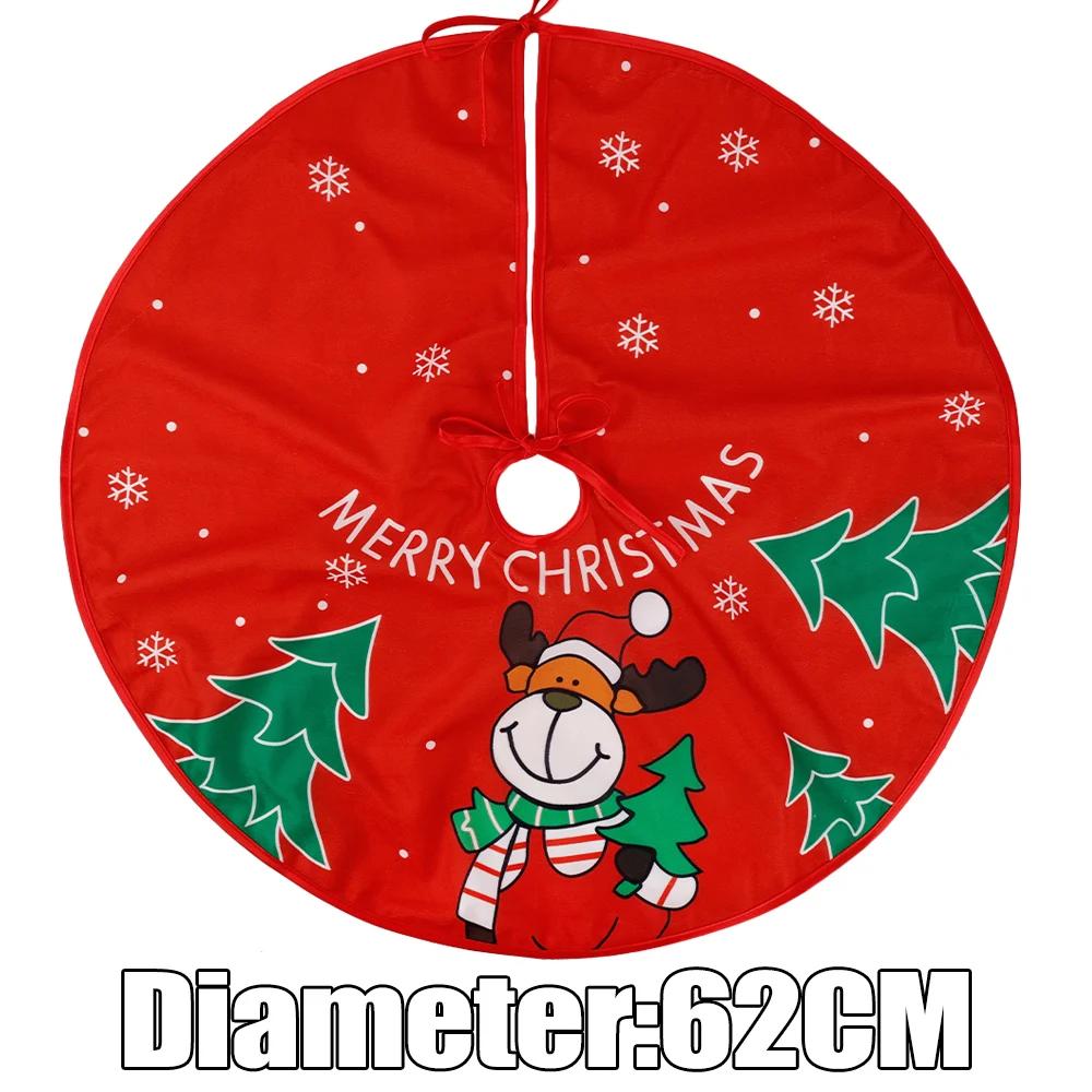 Short Plush Christmas Tree Skirt Xmas Trees Skirts Base Cover Snowflake Santa Claus Snowman Pattern Home Party Xmas Decoration