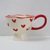 Romantic Hand-painted Love Heart Mug Gifts Korean Ins Style Coffee Tea Cup Saucer Set Creative Milk Mug Porcelain for Girlfriend