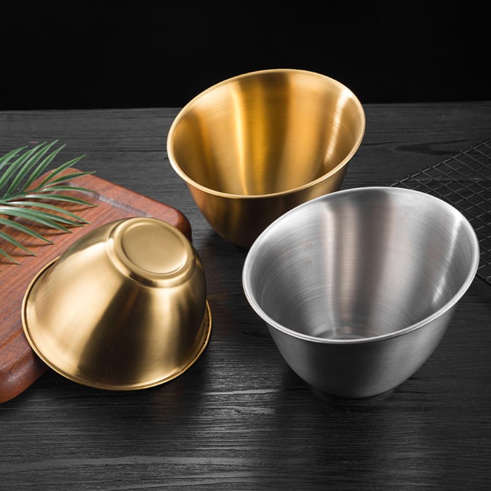 3Pcs Korean Style Salad Bowl Stainless Steel Soup Serving Basin Meal Prep Bowl  Snack