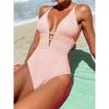 Women's One Piece Swimsuit  Premium Spa Style European And American Solid Color Sexy Backless With Straps
