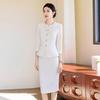 Women's White Seven-Sleeve Business Skirt Suit
