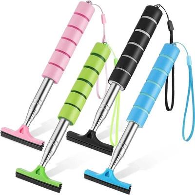 Auto-Rückspiegel-Wischer, tragbar, teleskopisch, Autoglas-Rakelreiniger, langer Griff, Glasnebelreiniger, Wasserentfernung, Auto-Reinigungswerkzeug