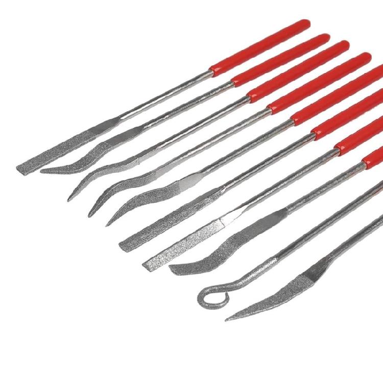 10Pcs Hard Metal Rotary File 140mm Diamond Needle File Set For Lime Metal Glass