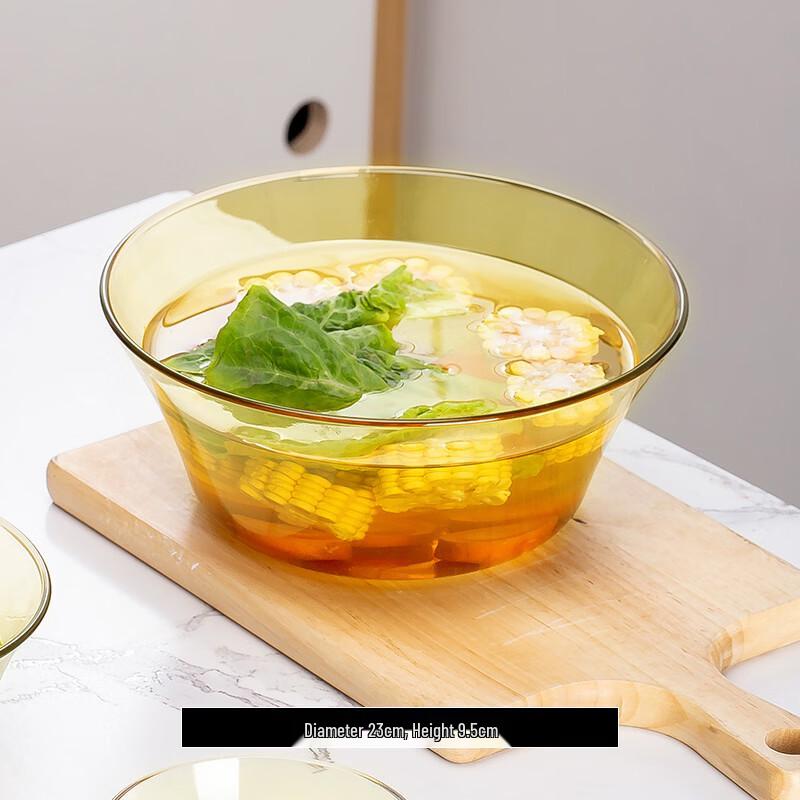 Жаропрочная янтарная стеклянная сервировочная миска Flavinmci