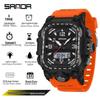 Sanda Men's Trendy Waterproof Multi-Functional Electronic Watches with Three-Time Zones for Casual Use