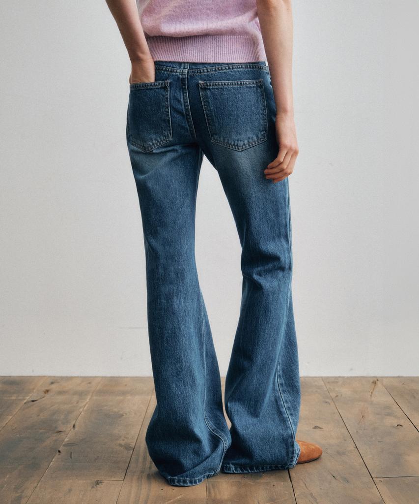 CITTA Center Press Washed Flared Denim Pants_Ctd422(Medium Blue)
