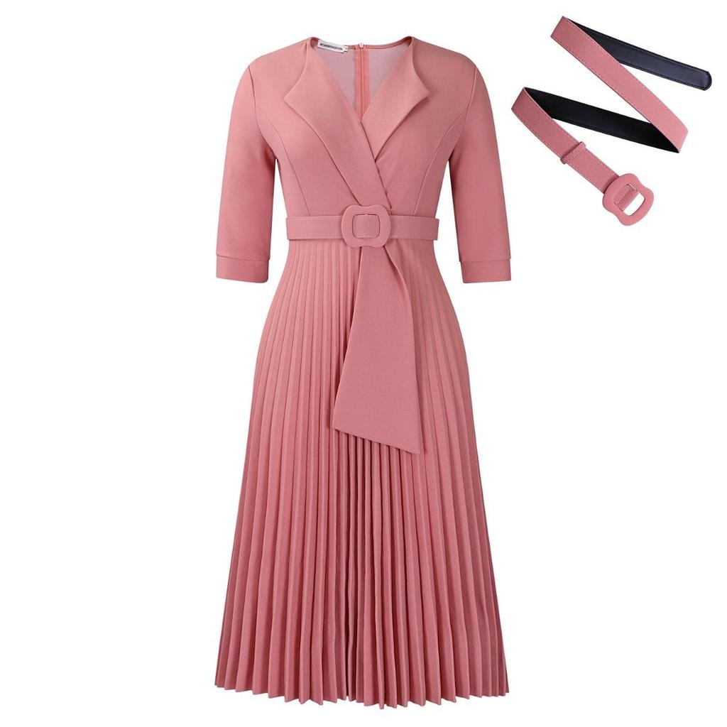 Herbst Winter Neu Damen OL Mode Blazer Kragen Plissiert Schlanke Passform Große Größen Afrikanisches Kleid D3291