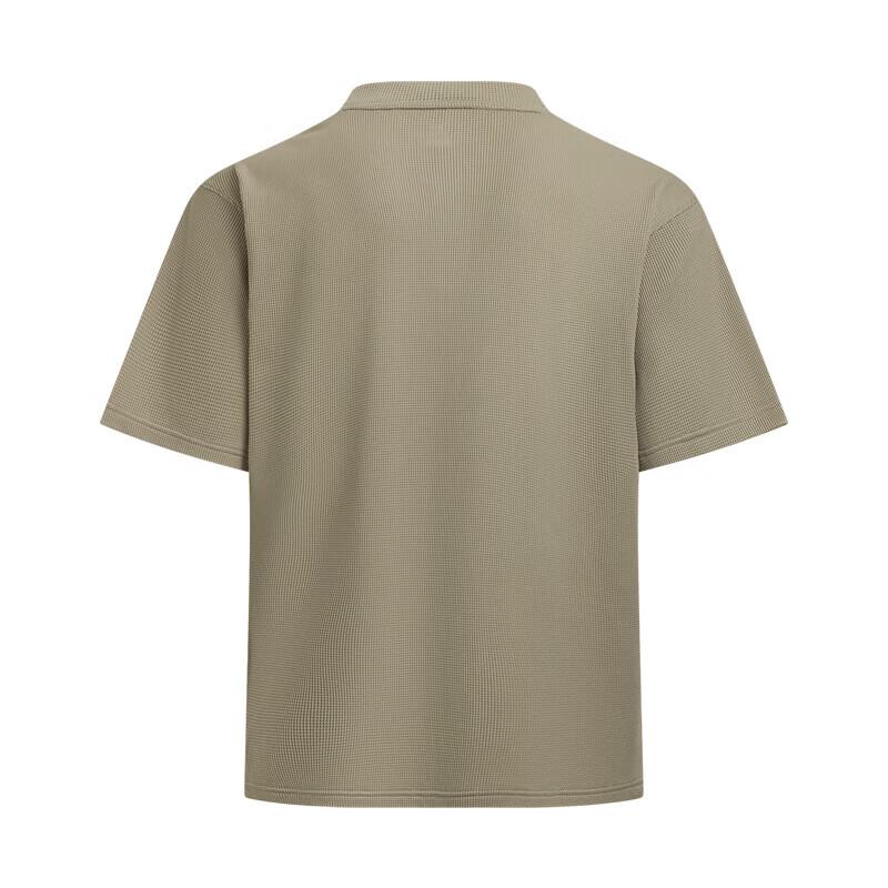 Under Armour Waffle Henley Logo Drop Shoulder Short Sleeve T-Shirt Men T-Shirts Urban-Khaki 6007562-299