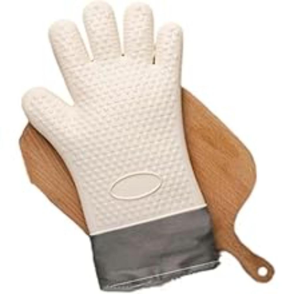 Oven Silicone Gloves Heat Resistant Gloves with Finger Cots Insulation Gloves Kitchen Tools Suitable for Baking Cooking Grilling