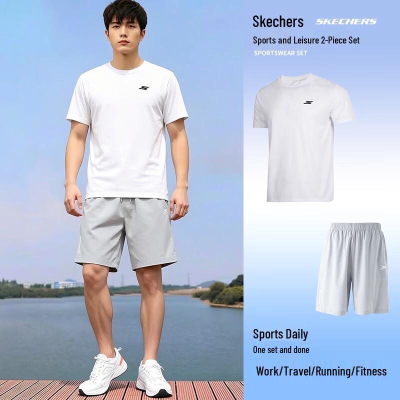 Skechers Men s Short Sleeve & Shorts Sportswear Set XL