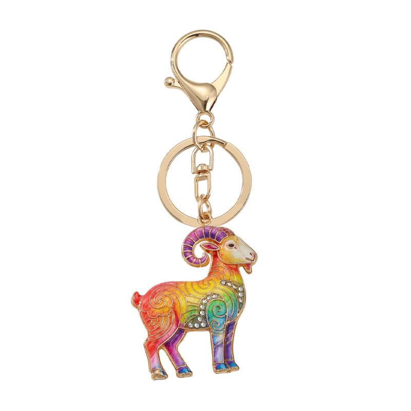 Alloy Sheep Keychain Hanging Ornament Cute Animal Goat Pendant For Goat Themed Party Decor Gifts