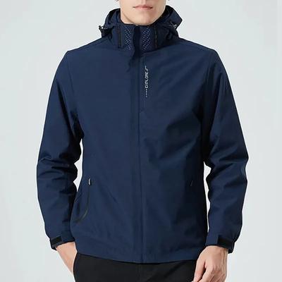 Men's High-Performance Waterproof & Windproof Jacket - Breathable, Lightweight Raincoat with Detachable Hood for Hiking, Climbing & Outdoor Activities