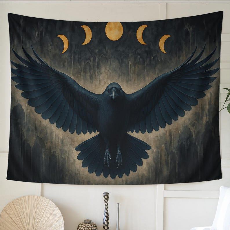 Gothic Raven tapestry 75x100 чёрный