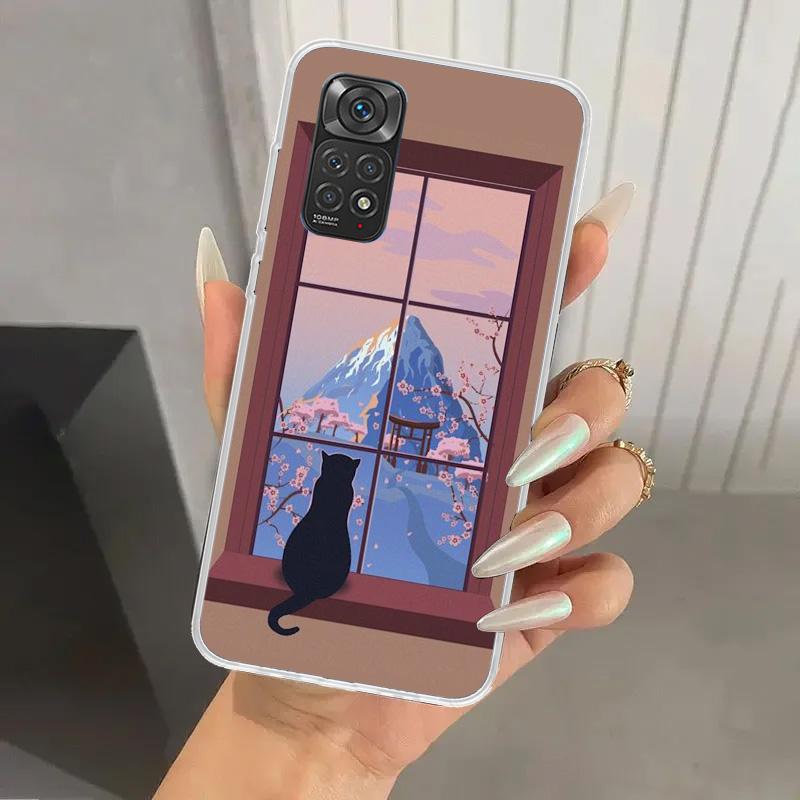 Black Cat Cartoon Cute Phone Case for Xiaomi Redmi Note 15 14 14S 13 12S 12 Pro 11S 11 Plus 11T 11E 10S Soft Funda Print Shell R