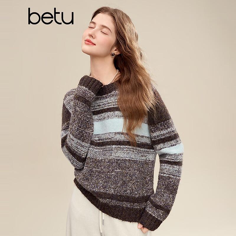 Betu Women's Striped Relaxed Fit Sweater
