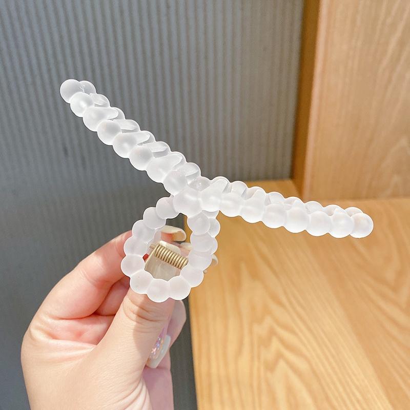 Frosted Translucent Hair Clip Back of Head Plate Hair Shark Clip Female Exquisite  Hair Accessories белый