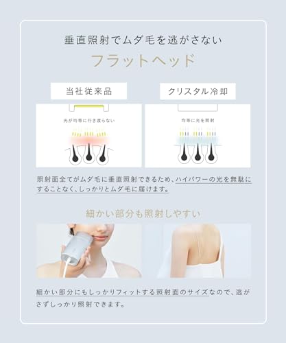 SALONIA Flash Crystal Silk Epi Hair Removal Device for Men and Women, VIO Compatible, Silver (SAL22205SL) [Amazon.co.jp Exclusive]