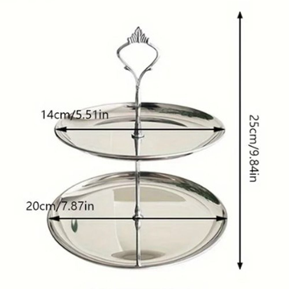 2/3 Layer Stainless Steel Fruit Stand Easy to Use Dessert Display Holder Cake Dessert Tray  Kitchen