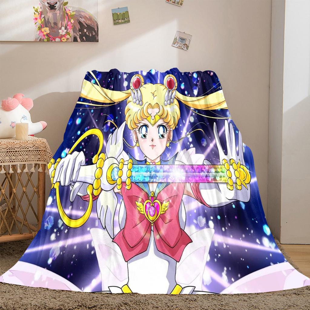 Japanese anime cute cartoon theme Sailor Moon Tsukino Usagi blanket suitable for home beds, sofa covers, office nap, outdoor warm blankets O6